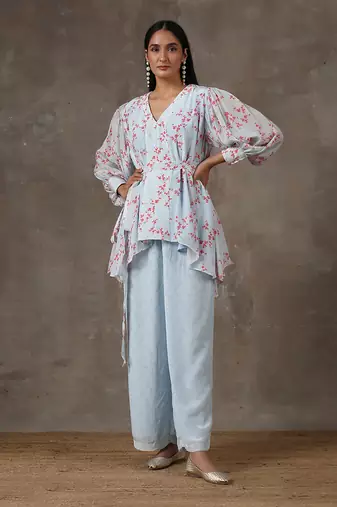 Sky Blue Co-Ord Set (Set Of 3)