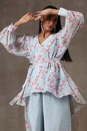 Sky Blue Co-Ord Set (Set Of 3)