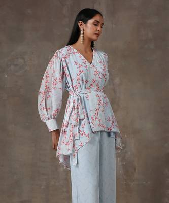 Sky Blue Co-Ord Set (Set Of 3) 4