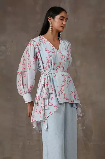 Sky Blue Co-Ord Set (Set Of 3)