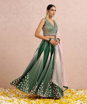 Emerald Green Lehenga  3