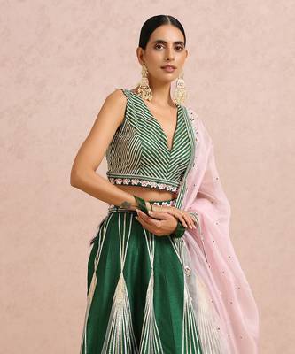 Emerald Green Lehenga  5