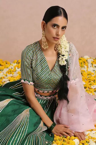 Emerald Green Lehenga Set