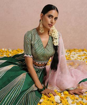 Emerald Green Lehenga Set 5