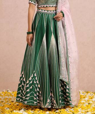 Emerald Green Lehenga Set 7