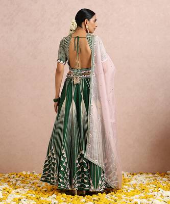 Emerald Green Lehenga Set 8