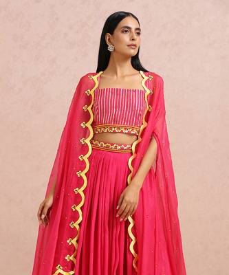 Fuchsia Pleated Skirt Set 3