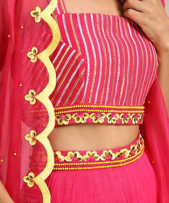 Fuchsia Pleated Skirt Set 7