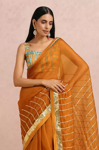 Rust Saree