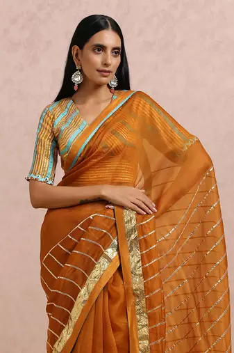 Rust Saree Sleeves Blouse