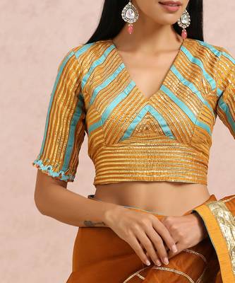 Rust Saree Sleeves Blouse 3