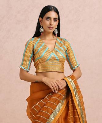Rust Saree Sleeves Blouse 4