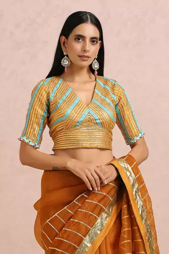 Rust Saree Sleeves Blouse