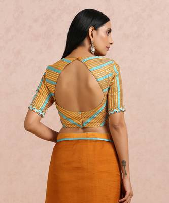 Rust Saree Sleeves Blouse 6