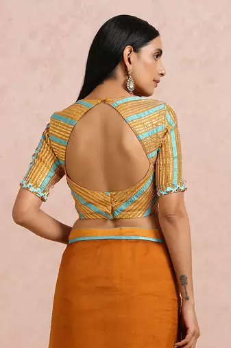 Rust Saree Sleeves Blouse