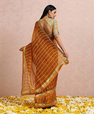Rust Saree Sleeves Blouse 7