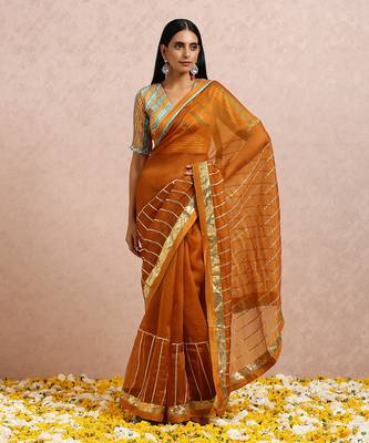 Rust Saree Sleeves Blouse 8