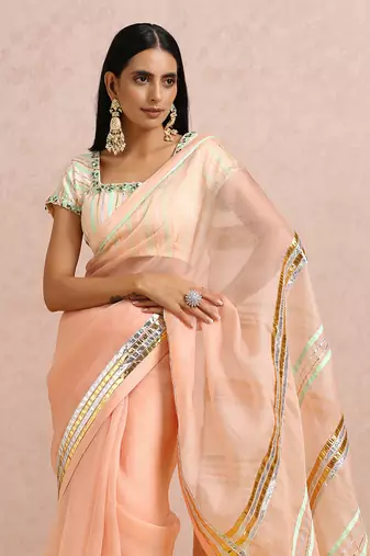 Peach Saree