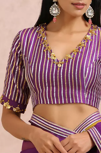 Golden Yellow And Plum Saree
