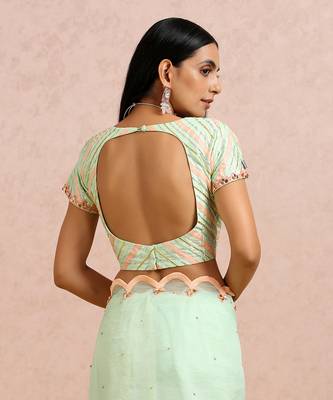 Mint Green Saree And blouse 7