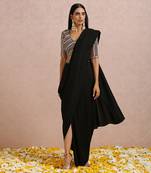 Black Draped Saree