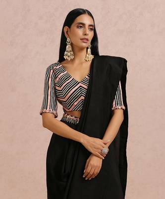 Black Draped Saree 3