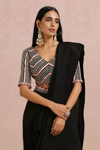 Black Draped Saree