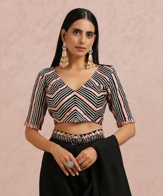 Black Draped Saree 5