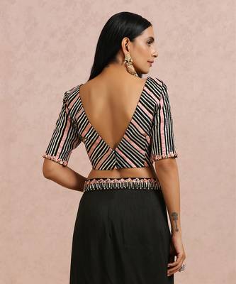 Black Draped Saree 7