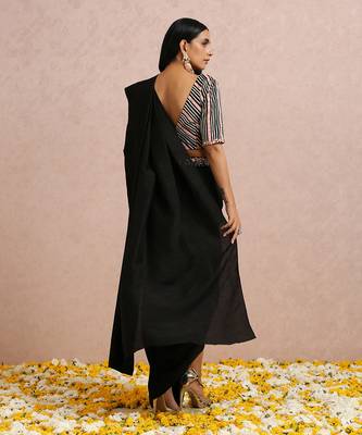 Black Draped Saree 8