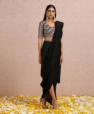 Black Draped Saree 9