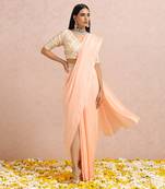 Peach Draped Saree