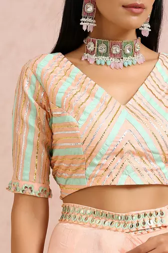 Peach Draped Saree