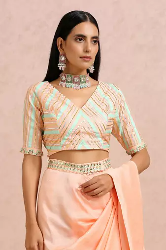 Peach Draped Saree
