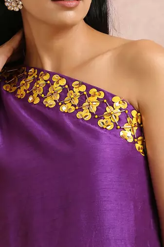 Plum One Shoulder Tunic