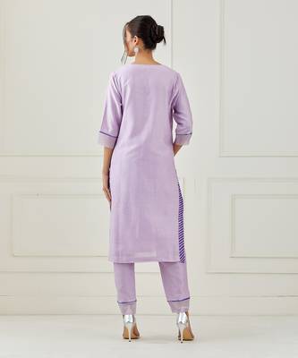 Lavender Embroidered Kurta Set 6