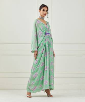 Mint Green Kaftan Dress 1