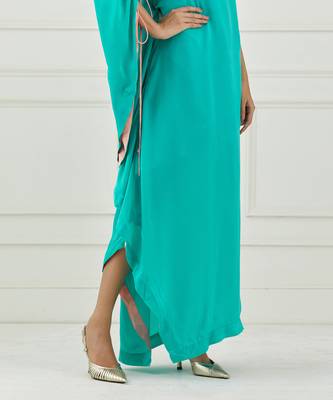 Teal One Shoulder Dress 3