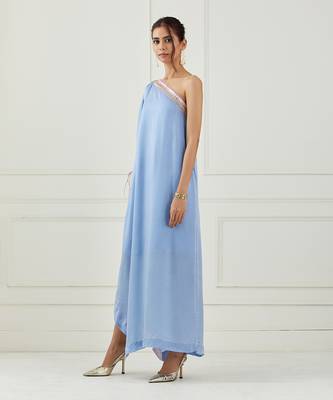 Moon Blue One Shoulder Dress 1