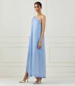 Moon Blue One Shoulder Dress