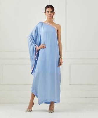 Moon Blue One Shoulder Dress 2