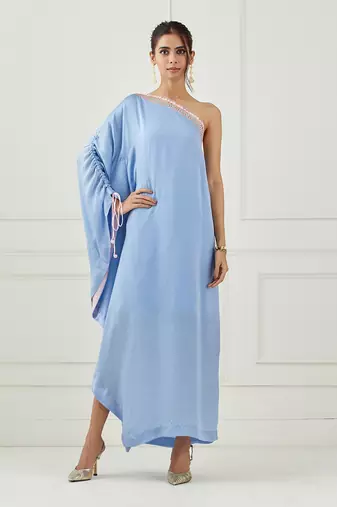 Moon Blue One Shoulder Dress