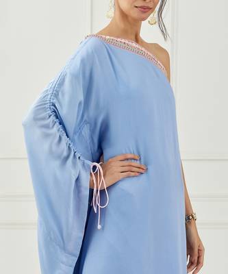 Moon Blue One Shoulder Dress 3