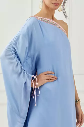 Moon Blue One Shoulder Dress