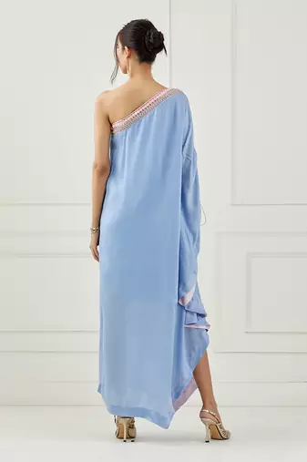 Moon Blue One Shoulder Dress