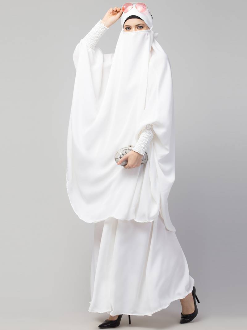 Nazneen Two pcs Khimer & Skirt Ready to wear Instant Hijab cum Naqab Set