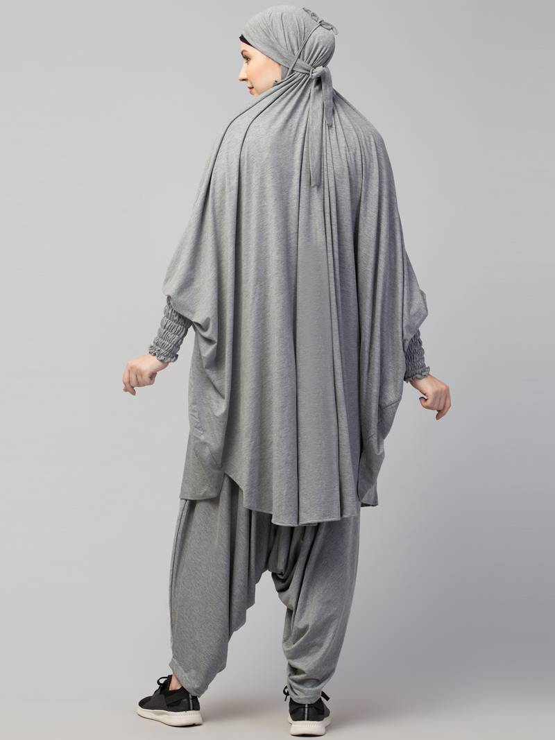 Grey Jersey Plain Khimer with Harem Pant
