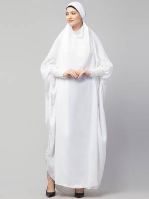 Nazneen Smoking Sleeve Tie at Back Ready To Wear Instant Full Size Nida JiIbab 1