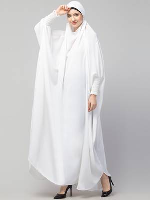 Nazneen Smoking Sleeve Tie at Back Ready To Wear Instant Full Size Nida JiIbab 2