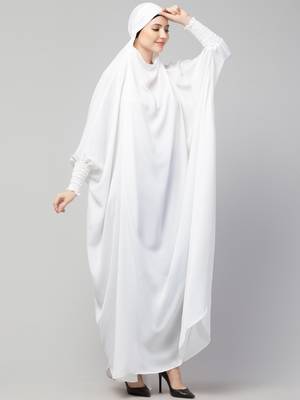 Nazneen Smoking Sleeve Tie at Back Ready To Wear Instant Full Size Nida JiIbab 3